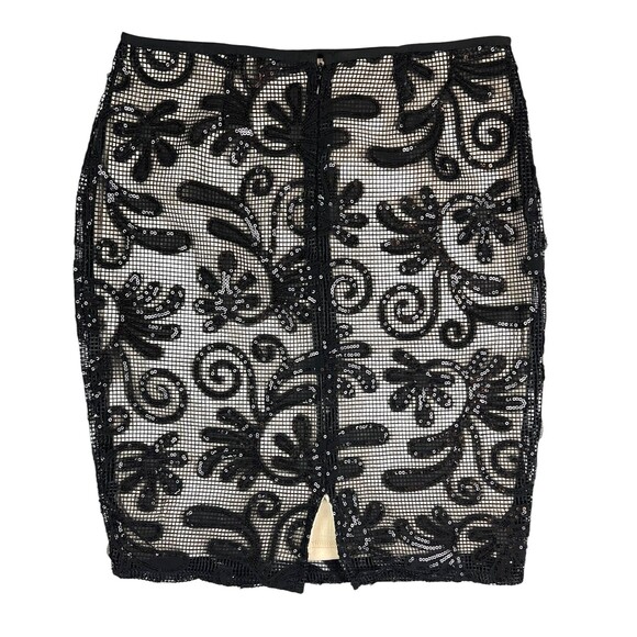 Sienna Sky Black Net Pencil Skirt  Women's S  Sequins  Special Occasion Holiday - Picture 2 of 7